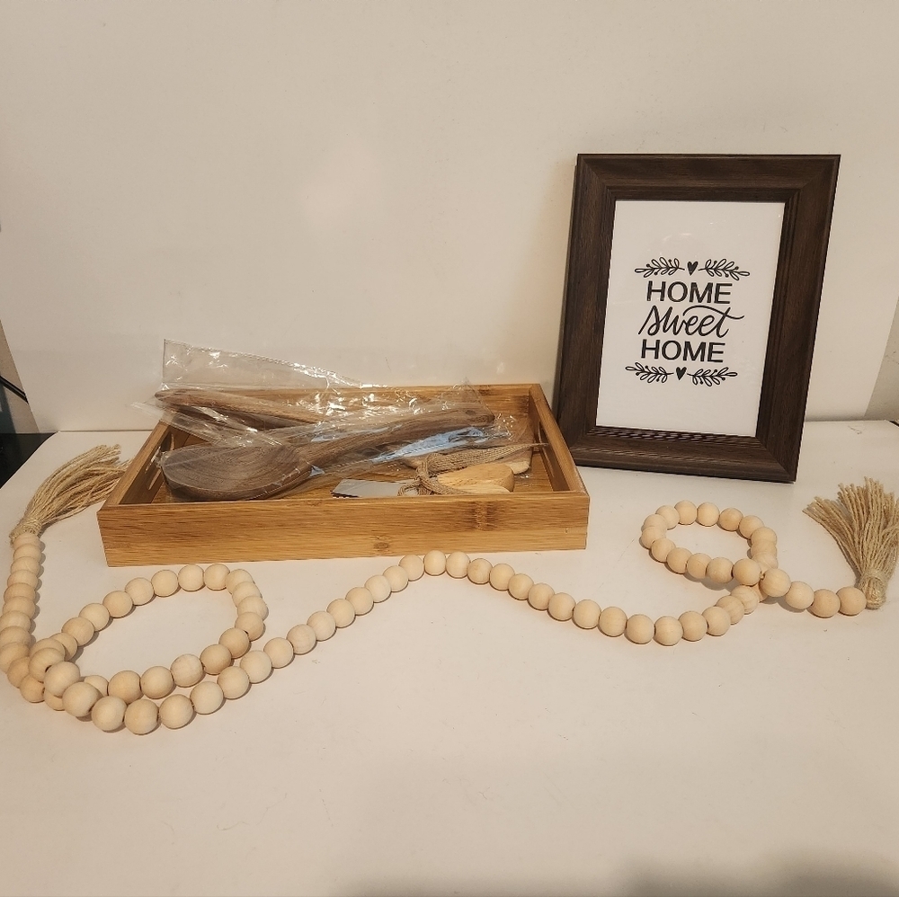 Brand New Lot of Home Decor and Kitchen Utensils Boho Charcuterie Board